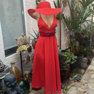 ❣️HP 7/6❣️RED W/WHITE POLK-A-DOT MAXI WRAP DRESS❣️